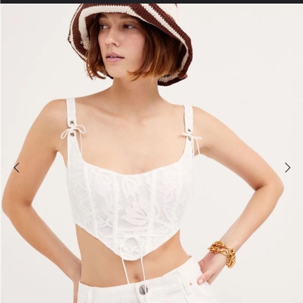 For Love & Lemons Maureen Top in White NWT